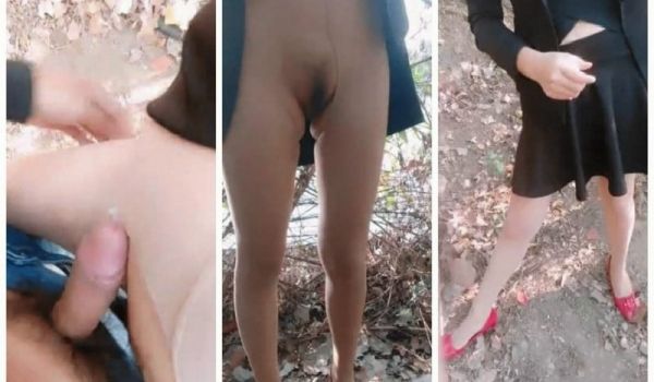 肉丝开裆红鞋美女勾搭大学生小哥到户外树林野战妹子