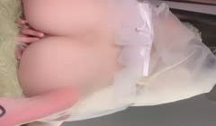 最美的新娘，白丝高跟露脸性感好身材，穿着新娘妆诱