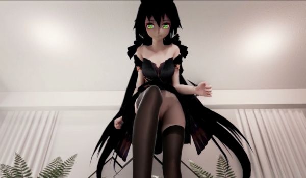 3d黑发洛天依跳舞
