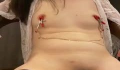 #SM_#骚货_#调教_振动棒磨蹭粉穴，浪叫呻吟