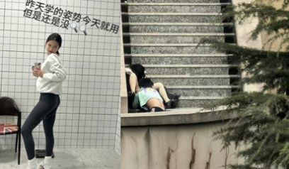 兰州交通大学 一对情侣大庭广众之下在学校楼梯口起