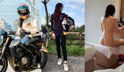 流出反差颜值最近比较火的超高颜值 爱骑重机的美女