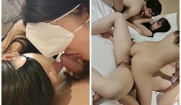 妹子四女两男情趣装女女互舔性感翘臀上位骑乘很是诱