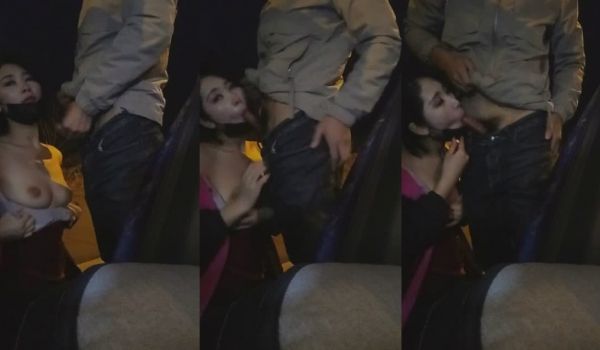 骚气少妇驾车户外啪啪秀停路边口交后入不时有人经过