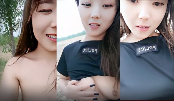 大胆网红公园散步散一散直接把衣服掀起来_!原来是