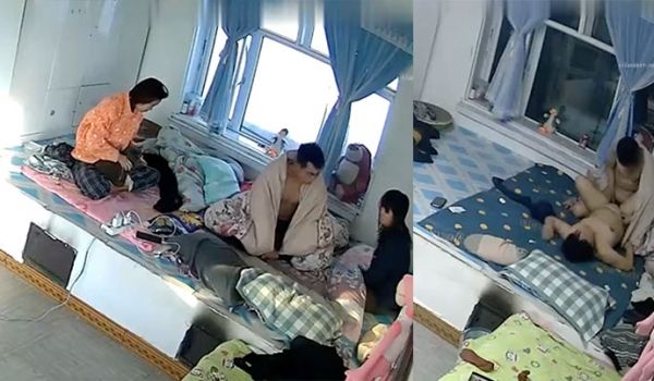 【黑客破解家庭网络摄像头偷拍 睡东北大炕年轻夫妻