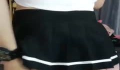 活力美少女坚挺奶子情趣装露逼诱惑，揉捏奶子学生制