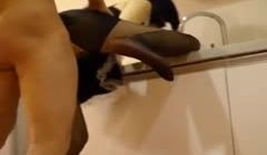 性感黑丝女仆厨房诱惑主人推倒无套直插中出内射