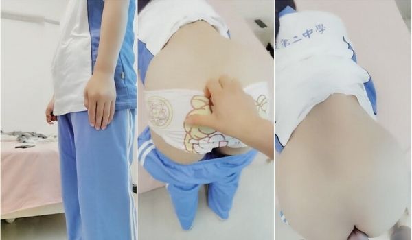 精品剧情佳作,套路害怕军训的学生妹,穿着校服,青