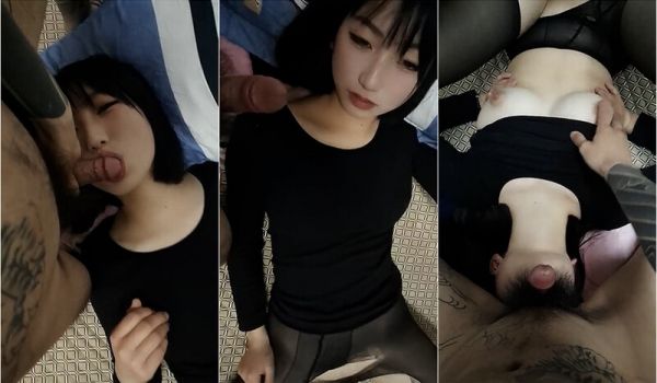 考试没考好，短发呆萌学生妹被俩社会小青年带回家啪
