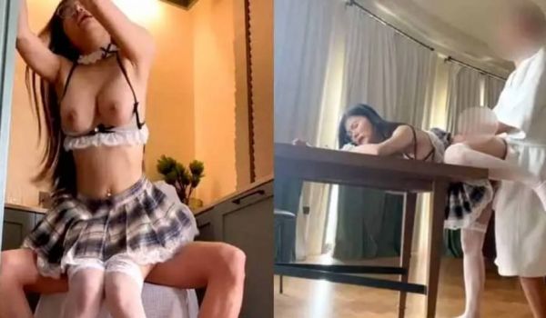 享受女仆装私人骚秘书的服务 大屌插浪穴 各种姿势