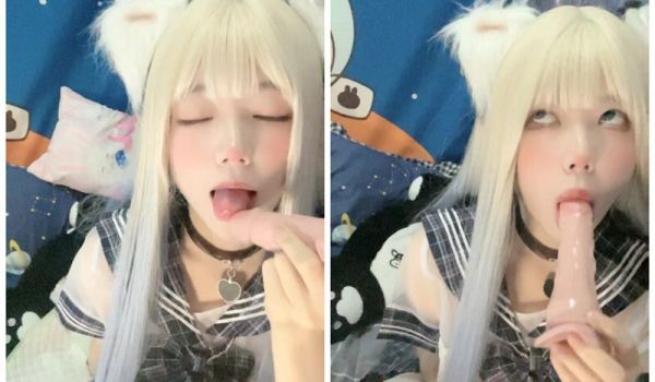 二次元卡哇伊萌妹！JK装甜美呆萌！玩转盘，脱下白