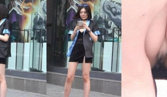 高跟大长腿靓妹反差闷骚，蹲下让人拍诱人毛逼近景特