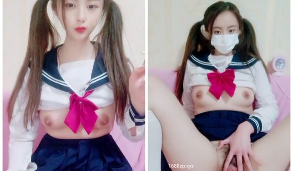 双马尾文静乖巧小姐姐！JK短裙撩起掰穴，张开双腿