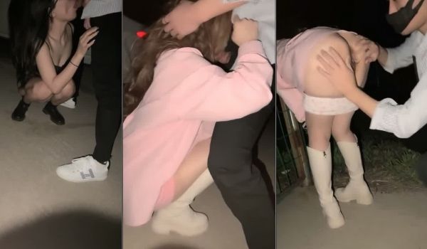 两个骚女深夜驾车户外！没穿内裤塞着跳蛋！蹲着野外