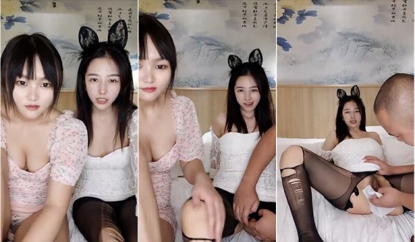 光头佬好福气,双飞极品姐妹花,风情高颜值气质佳,