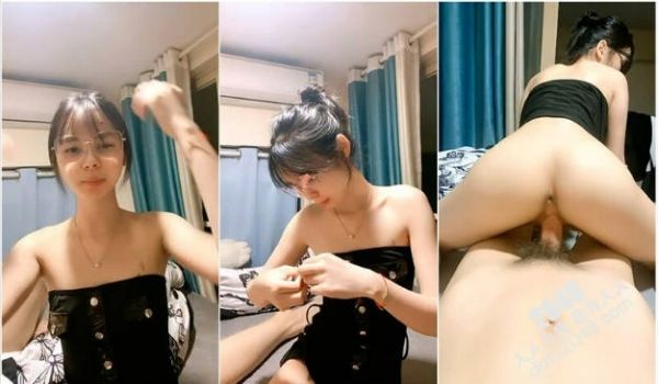 呆萌可爱丸子头眼镜萌妹,邻家小妹,毛毛刮得干干凈