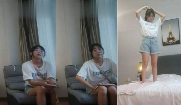 两千约啪青春援交学生妹,戴个眼镜很文静,壹顿大战