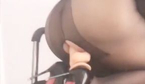 性感黑丝空姐居家自慰