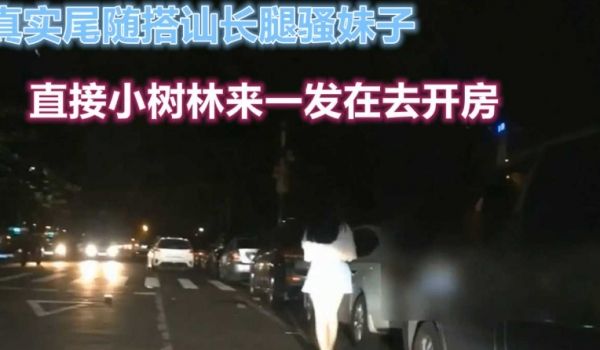 真实搭讪长腿妹子，小树林来一发不尽兴开房继续
