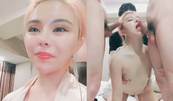 美女主播与粉丝酒店喝过酒上演3P大战表情销魂淫荡
