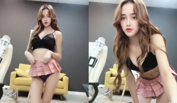 网红女神穿齐逼小短裙丁字裤漏着大奶子舞动骚姿