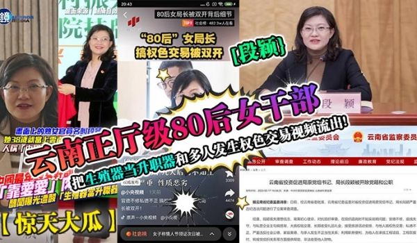 惊天大瓜云南正厅级80后女干部段颖把生殖器当升职