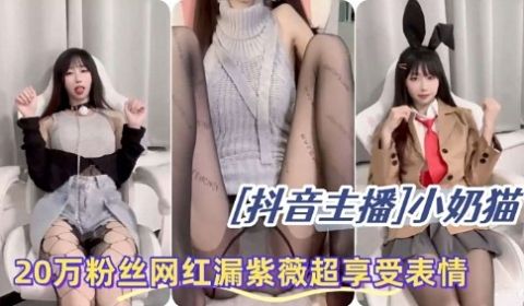 抖音主播小奶猫20万粉丝网红漏紫薇超享受表情