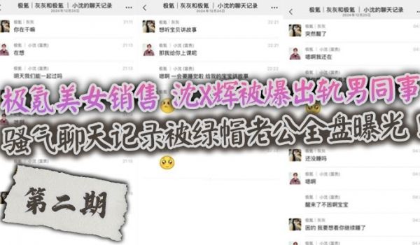 极氪美女销售 沈X辉被爆出轨男同事，骚气聊天记录