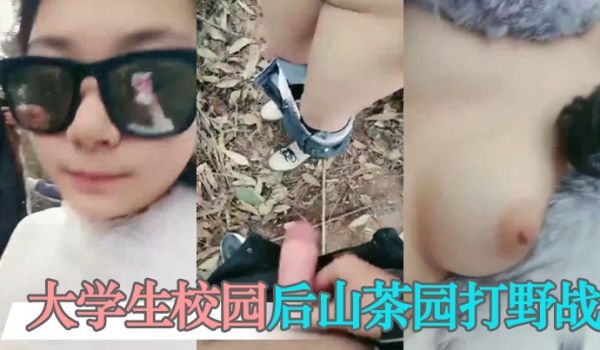 大学生校园后山茶园打野战