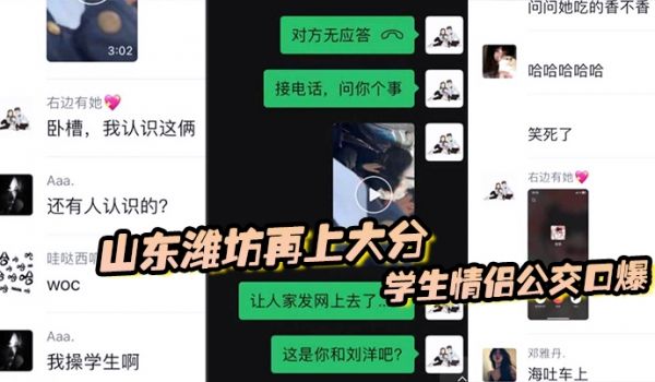 山东潍坊再上大分学生情侣公交口爆最后还把子孙吐在