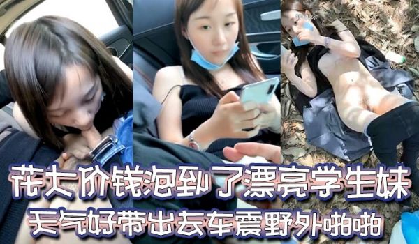 寻女问干花大价钱泡到了漂亮学生妹天气好带出去车震