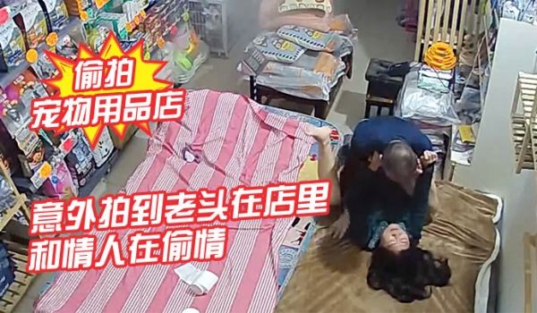 摄像头偷拍宠物用品店意外拍到老头在店里和情人在偷