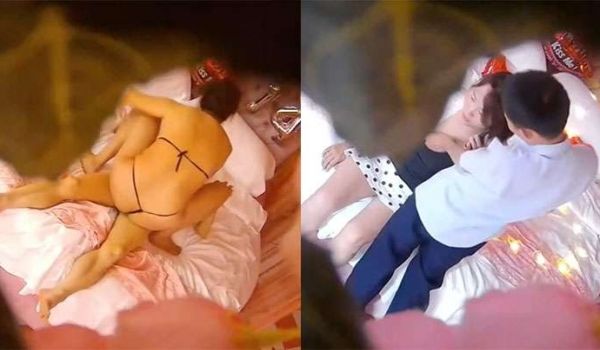 摄像头偷拍浪漫老哥纪念日和媳妇穿着骚丁做爱非常淫