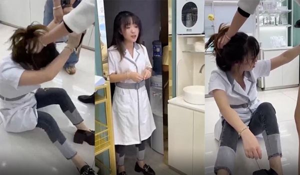 网曝热门事件化妆品专卖店的小三被打_衣服都扒奶子
