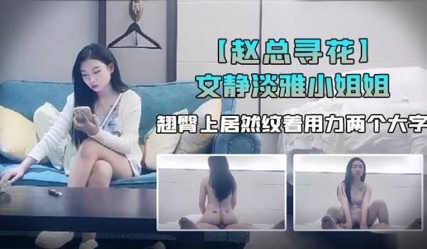 赵总寻花外表看着文静淡雅小姐姐翘臀上居然纹着用力