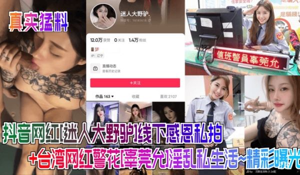 真实猛料抖音网红迷人大野驴线下感恩私拍台湾网红警