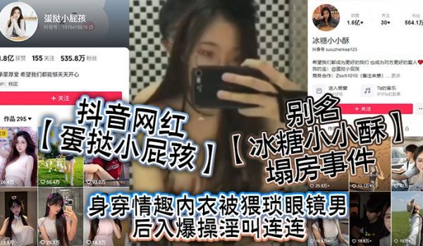 抖音网红蛋挞小屁孩别名冰糖小小酥塌房事件身穿情趣