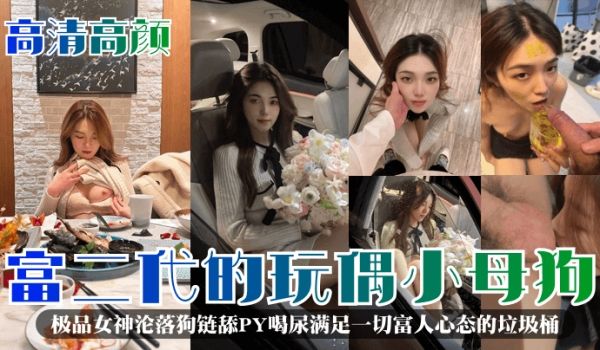 高清高颜富二代的玩偶小母狗极品女神沦落狗链舔PY
