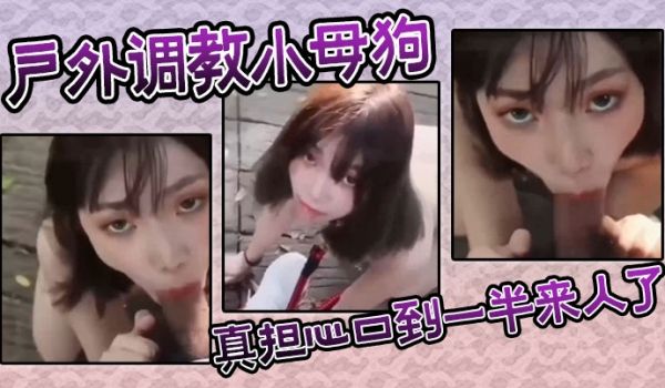 户外调教小母狗，真担心口到一半来人了