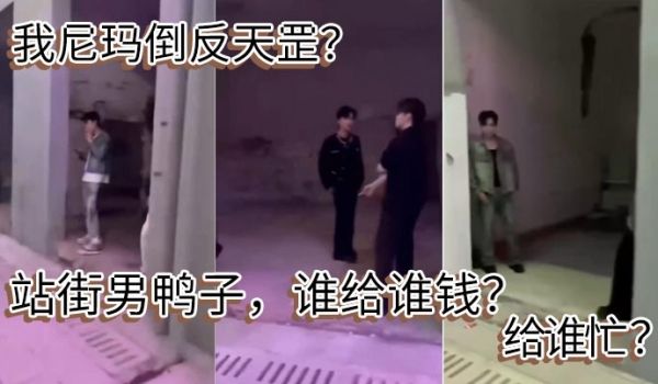我尼玛倒反天罡？站街男鸭子，谁给谁钱？给谁忙 ？