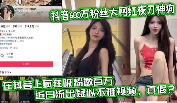 抖音600万粉丝大网红夜刀神狗，小姐姐凭借着自己
