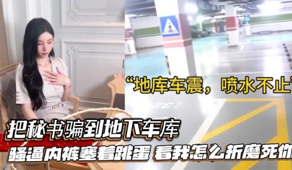 把秘书骗到地下车库，骚逼内裤塞着跳蛋，看我怎么折